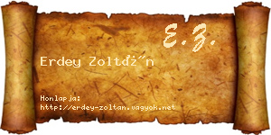 Erdey Zoltán névjegykártya